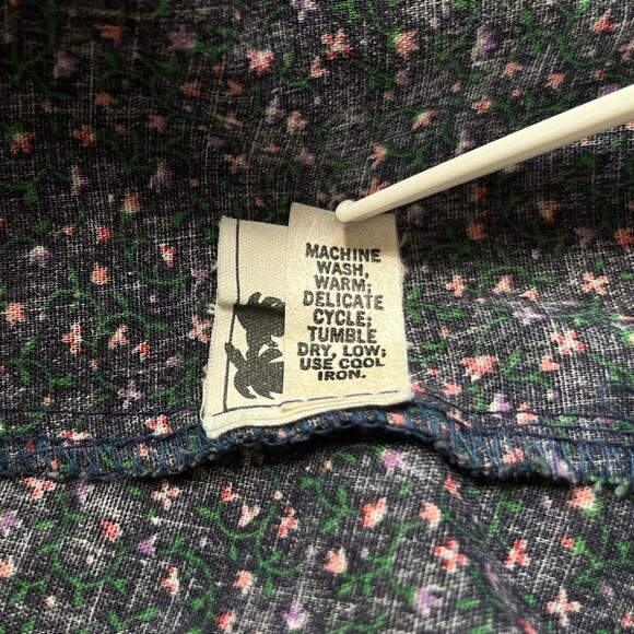 Vintage 70s Reversible Blue Peasant Skirt Midi Lace // Plus Size XXL 1X - Picture 6 of 6